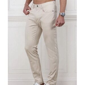 Collars & Co Men's 38x30 CEO Tech Pull On Pants Stone Khaki Stretch - New